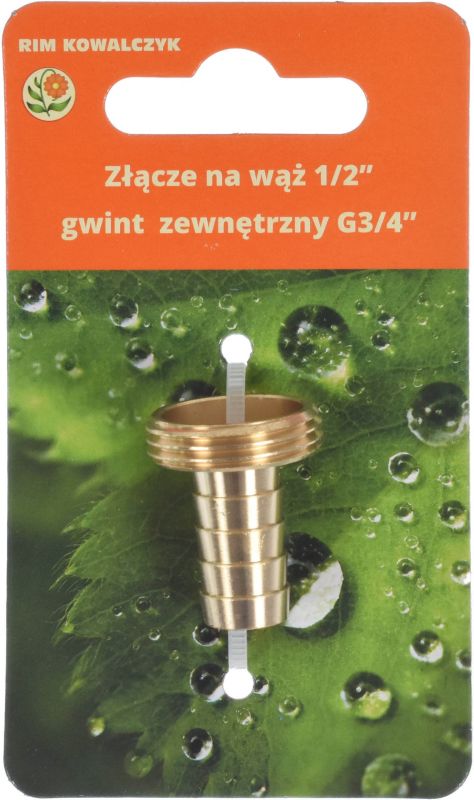 Haveslangeforbindelse 13 mm med udvendigt gevind 3/4"