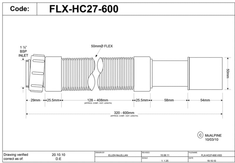 McAlpine harmonikaforbindelse 1 1/2'' x 40/50 mm