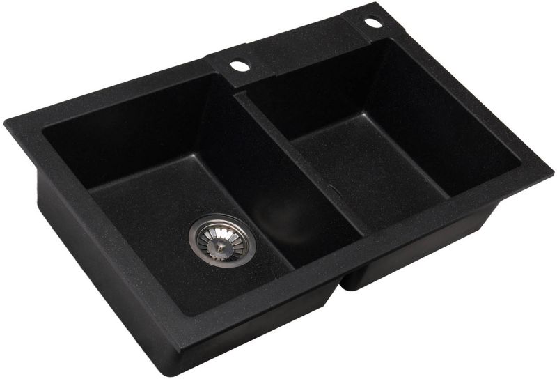 Alveus Rock granitsæbe 90 cm med 2 kamre i sort