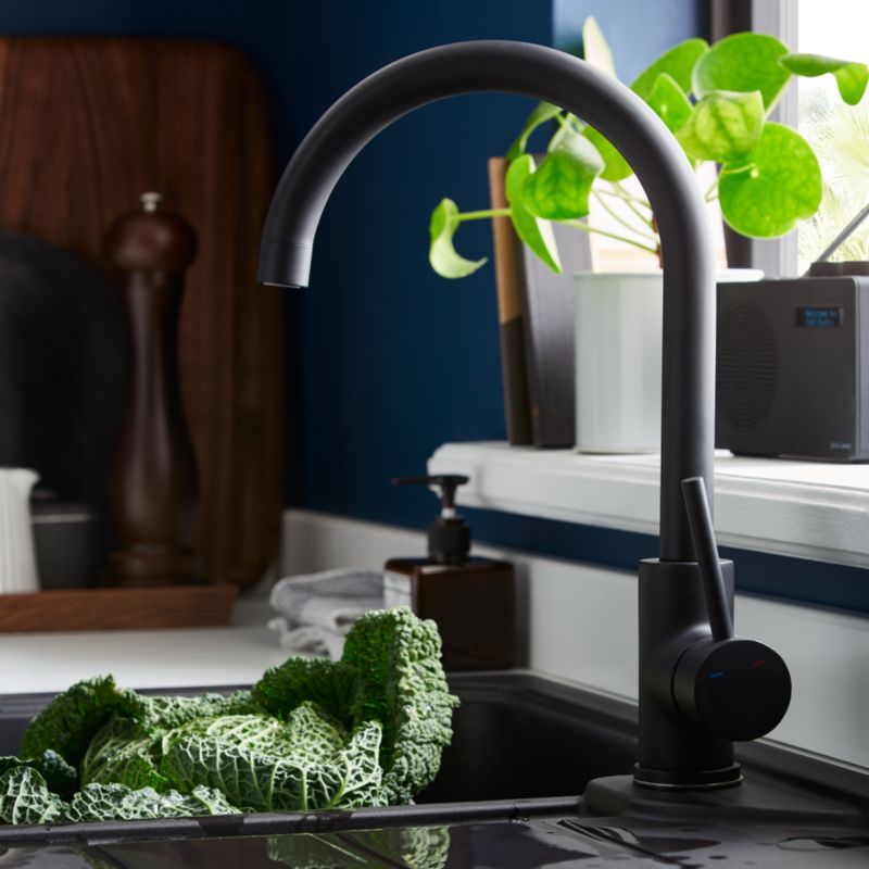 Cooke&Lewis Arber granitsænke med 1 kumme og afløbsplads, sort