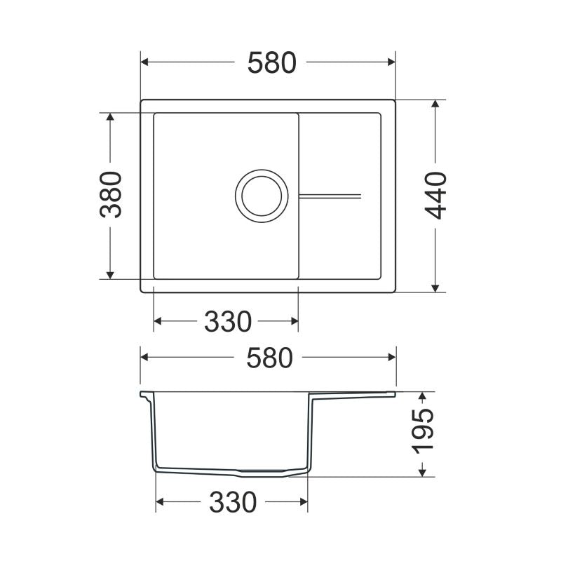Granitvask Emma med fleksibel hane
