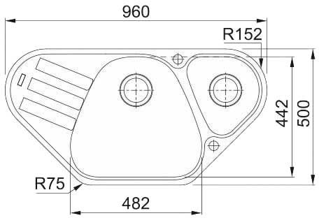 Franke Antea AZG 661-E granitvask i hvid