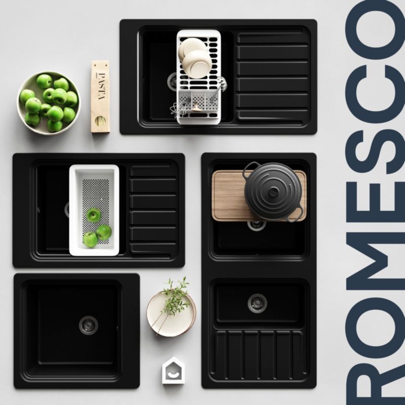 GoodHome Romesco granitvask 1-kammer sort