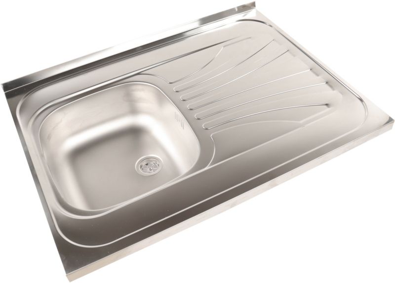 Genesis Primal 10 stålvask 1-kammer venstre 80 x 60 cm med syfon satinfinish