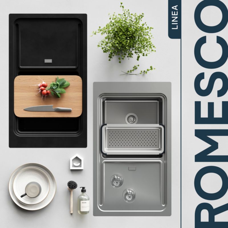 GoodHome Romesco Linea stålvask med 1 kum og afløbsplade