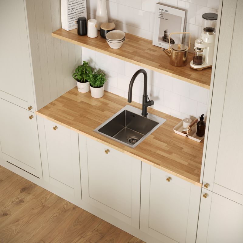 Laveo Samana 1‑kammers stålvask i grafit