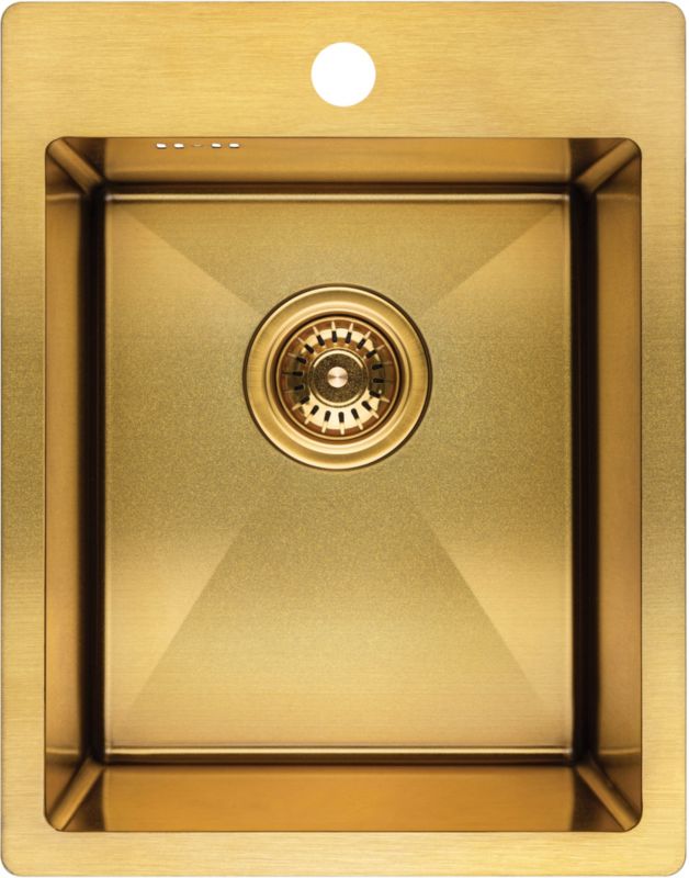Laveo Samana 1-kammers stålvask i guld