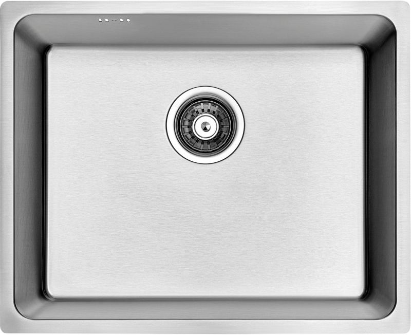 Laveo Sligo 1-kammers stålvask i rustfrit stål