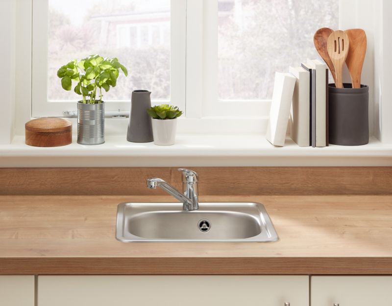 Petrina 1-kammers stålvask uden afløbsplade