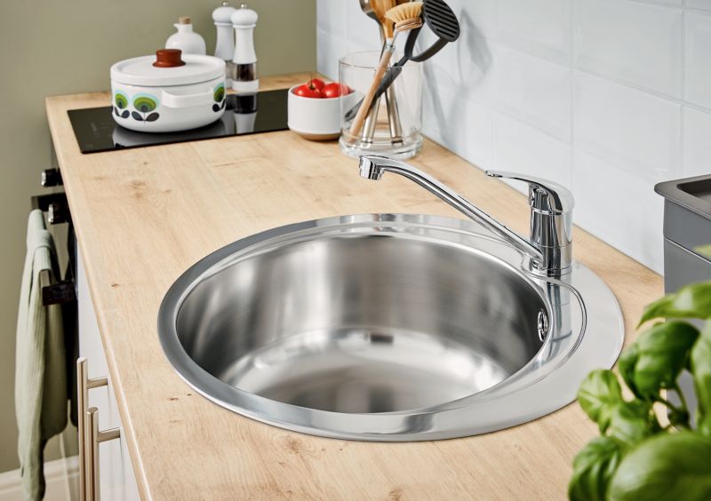 Quimby 1-kammers stålvask uden afløbsplade, poleret