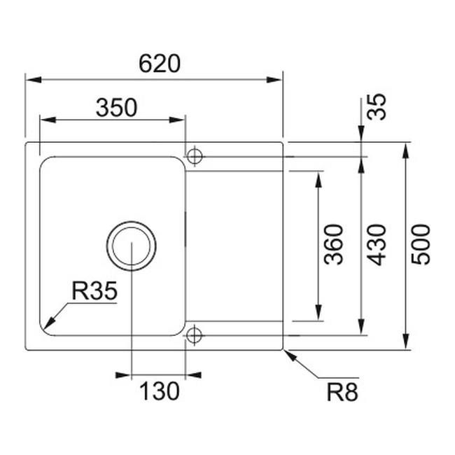 Tectonite Franke Oid 1-kammers vask i beige