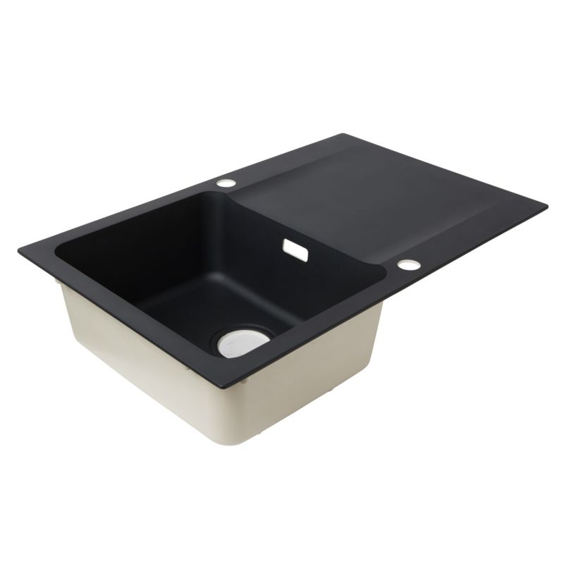 Franke Orion OID 611-78 Tectonite 1-kammers vask med afløbsplade i onyx