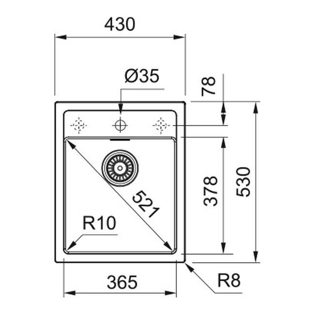 Tectonite Franke Sid 1‑kammers vask i beige