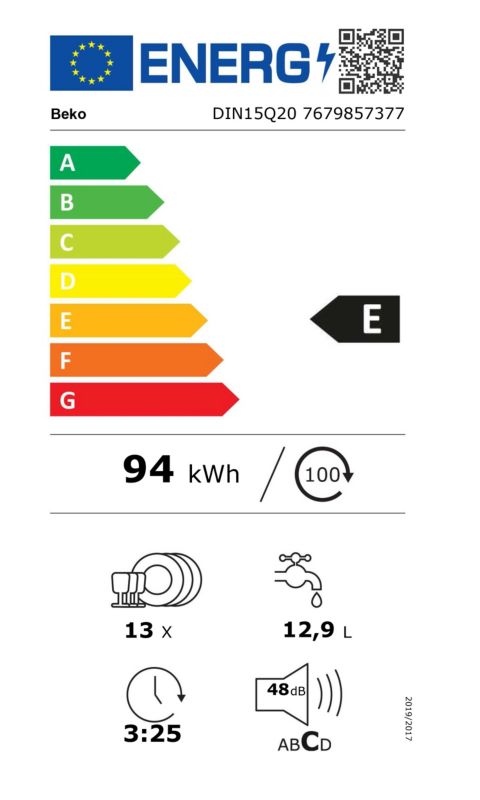 Beko opvaskemaskine 12 l 60 cm