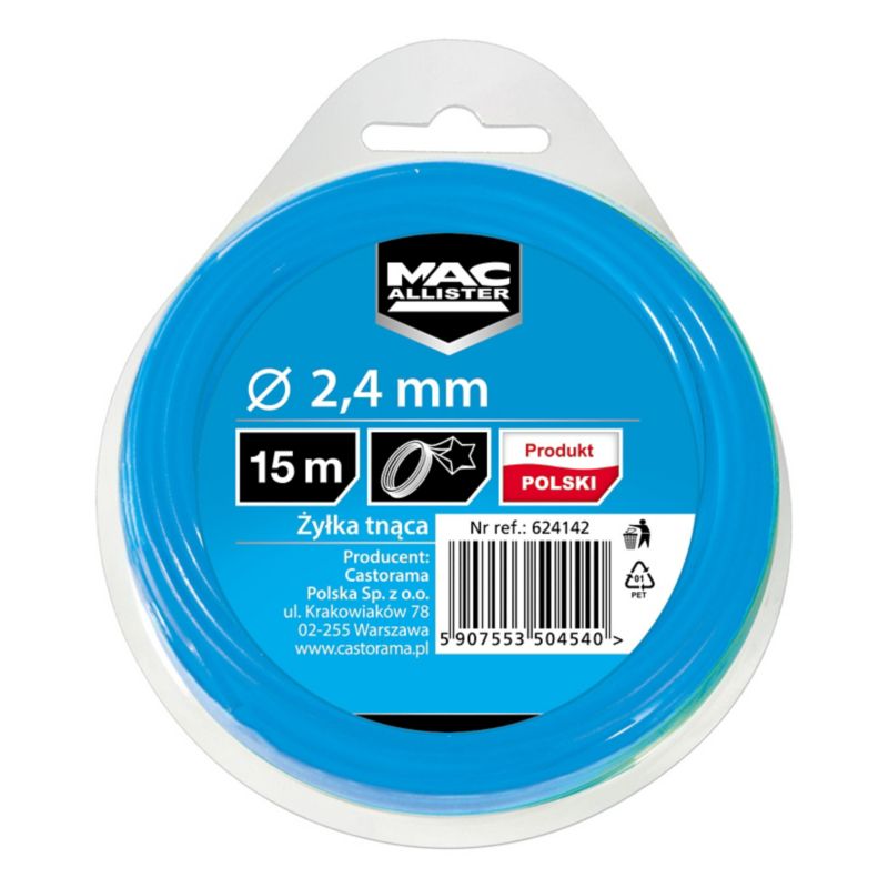 MacAllister skæresnøre 2,4 mm x 15 m stjerne