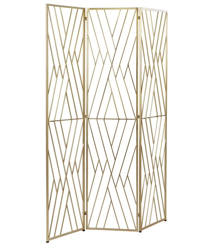 3-panel gulvskærm Asolo i guld, 1 stk.