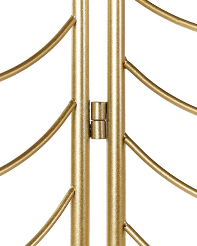 3-panel gulvskærm Pescia i guld, 1 stk.
