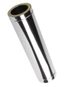 Isoleret røgrør 1 m Ø130/180 mm – Rustfri stål (0,8 mm) til skorsten