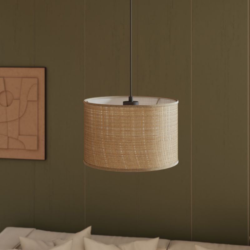 Rund Lampeskærm Kepezin M Raffia 30 cm
