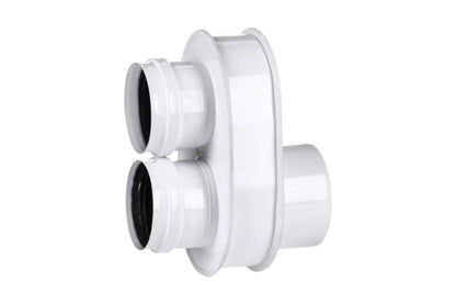 Adapter Røggasfordeler 80/125 mm til 2x80 mm Hvid | SX-TD80/125AR2X80B