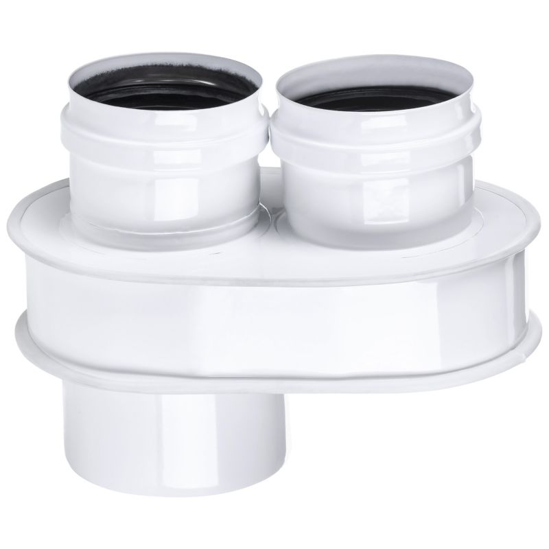 Aftræksadapter 60/100 mm til 2x80 mm Hvid