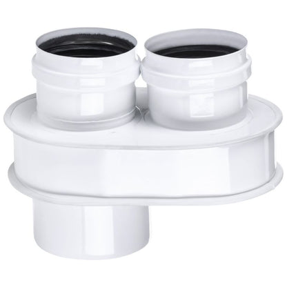 Aftræksadapter 60/100 mm til 2x80 mm Hvid