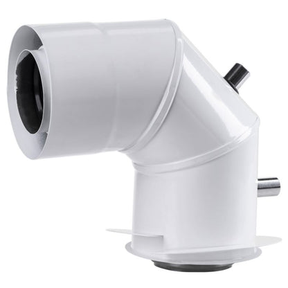 Aftræksadapter 60/100 mm Hvid med Kondensudskiller
