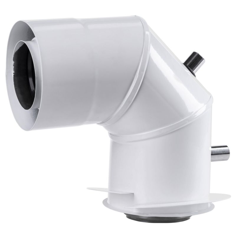 Aftræksadapter 60/100 mm Hvid med Kondensudskiller