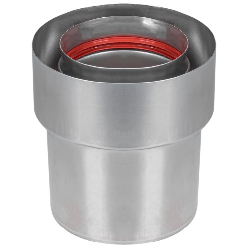 Aftræksadapter Type J 80/110-80/125 mm Sølv
