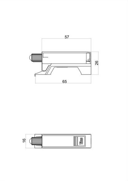 Adapter til Soft-Close 65x26 mm Lysegrå