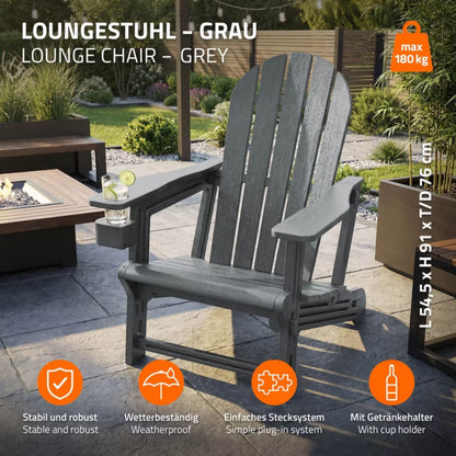 Adirondack Havestol 54,5x76x91 cm med Kopholder