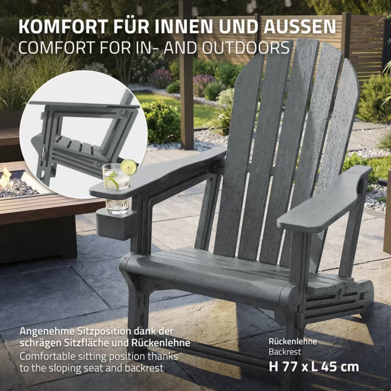 Adirondack Havestol 54,5x76x91 cm med Kopholder