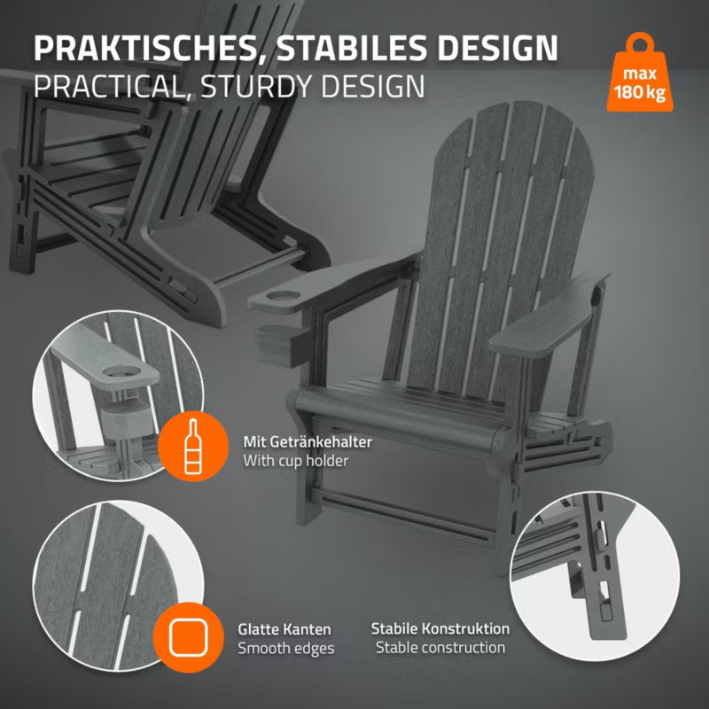 Adirondack Havestol 54,5x76x91 cm med Kopholder