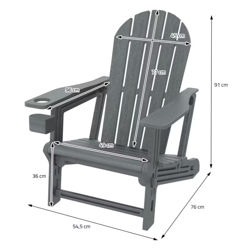 Adirondack Havestol 54,5x76x91 cm med Kopholder