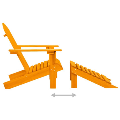 Adirondack Havestol 70x147,5 cm Orange Træ med Fodstøtte