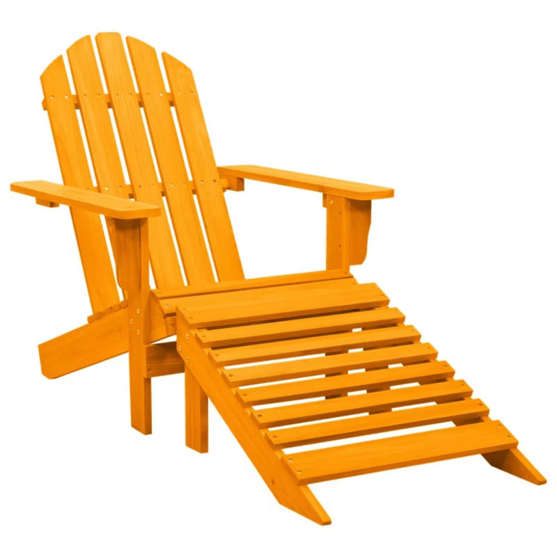 Adirondack Havestol 70x147,5 cm Orange Træ med Fodstøtte