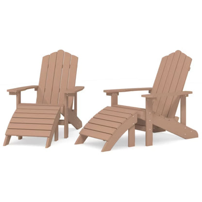 Adirondack Havestole 73x83x92 cm Brun 2 Stk. med Fodskamler