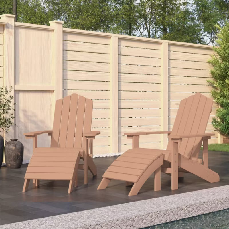 Adirondack Havestole 73x83x92 cm Brun 2 Stk. med Fodskamler