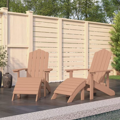 Adirondack Havestole 73x83x92 cm Brun 2 Stk. med Fodskamler