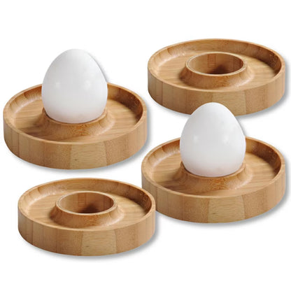 Æggebæger Sæt 10x10 cm Bambus Brun 4 Stk.