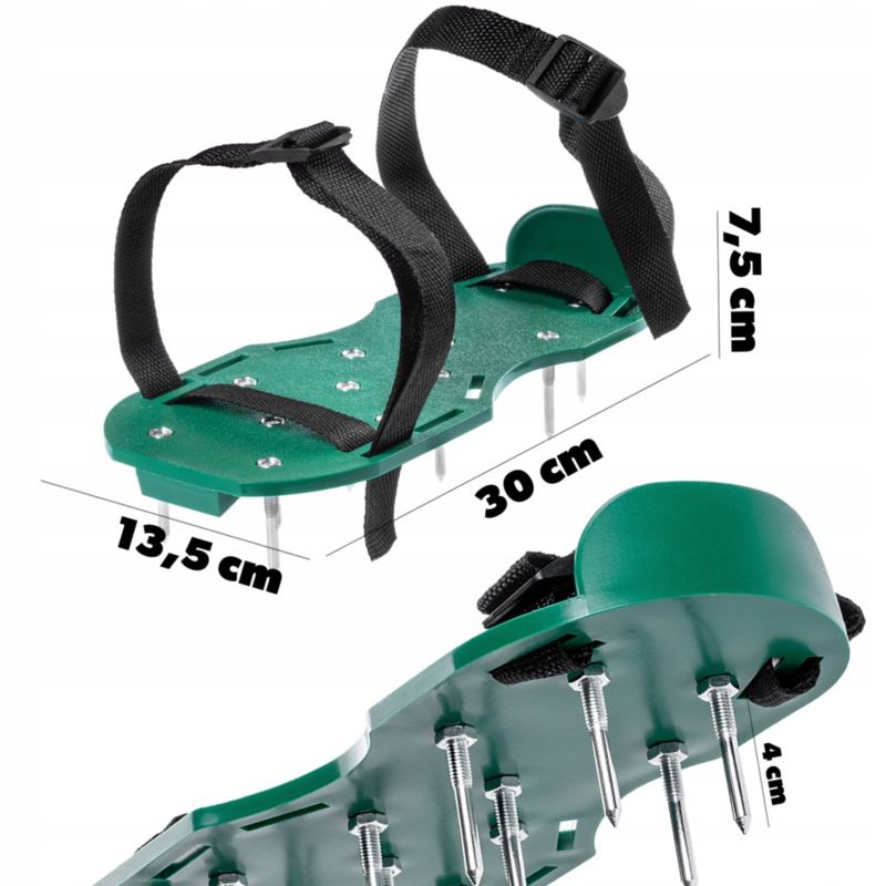 Aerator KADAX vertikulator til græsplæner med store metalpigge til sko, 1 stk.