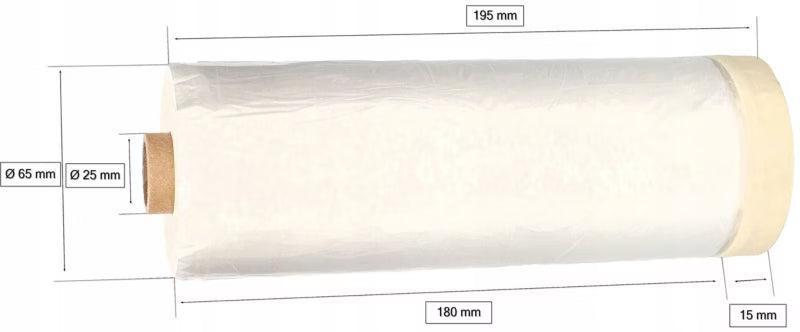 Afdækningsfolie med Malerberbånd 140 cm x 33 m Transparent