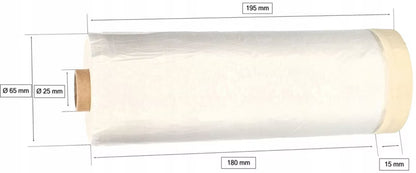 Afdækningsfolie med Malerberbånd 140 cm x 33 m Transparent