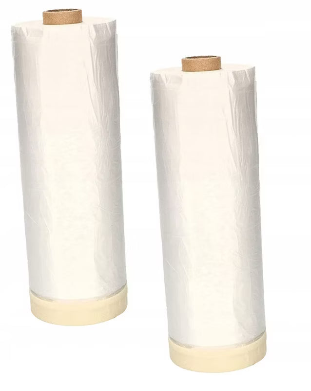 Afdækningsfolie med Malertape 195 cm x 33 m 2 Stk. Transparent