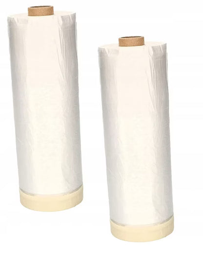 Afdækningsfolie med Malertape 195 cm x 33 m 2 Stk. Transparent