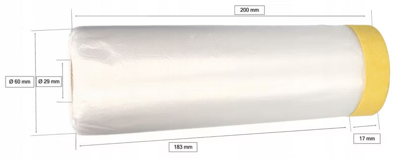 Afdækningsplast med Tape 200 cm x 20 m 4 Stk.
