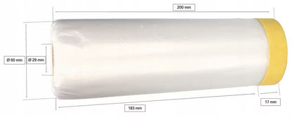 Afdækningsplast med Tape 200 cm x 20 m 4 Stk.