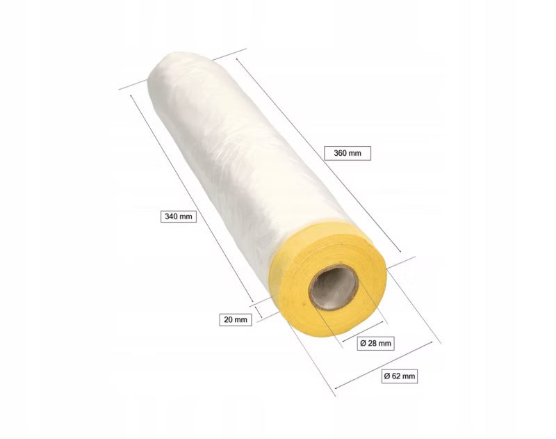 Afdækningsplast med Tape 360 cm x 20 m Transparent