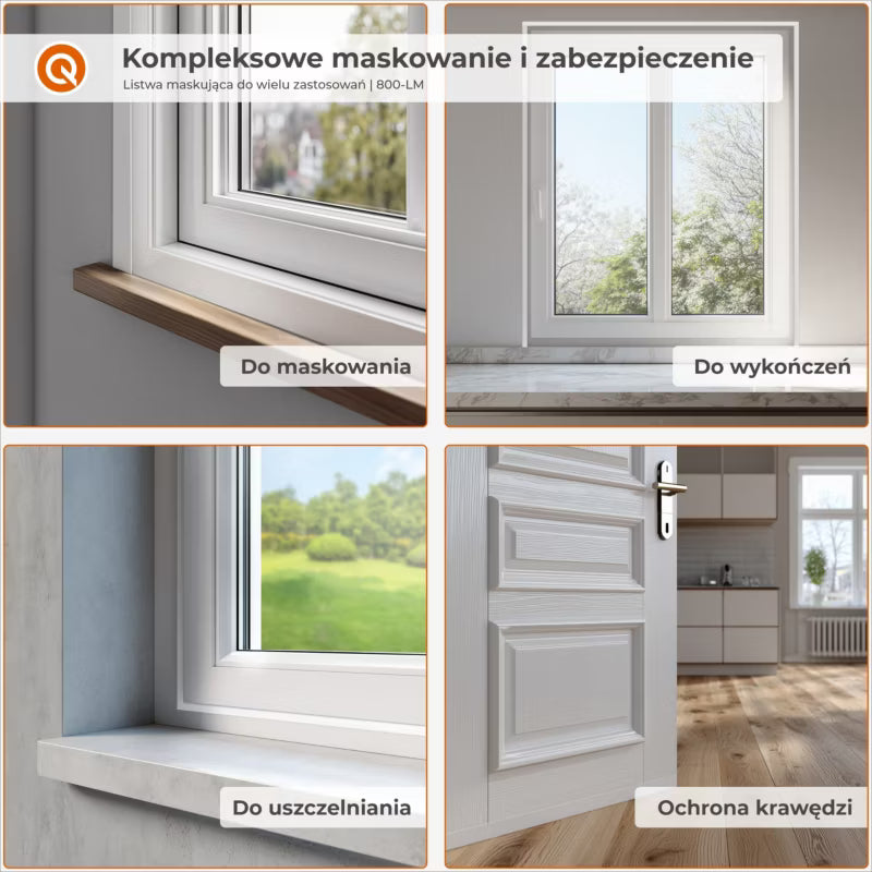 Afdekningsliste PVC 50 mm Selvklæbende 10 m Hvid