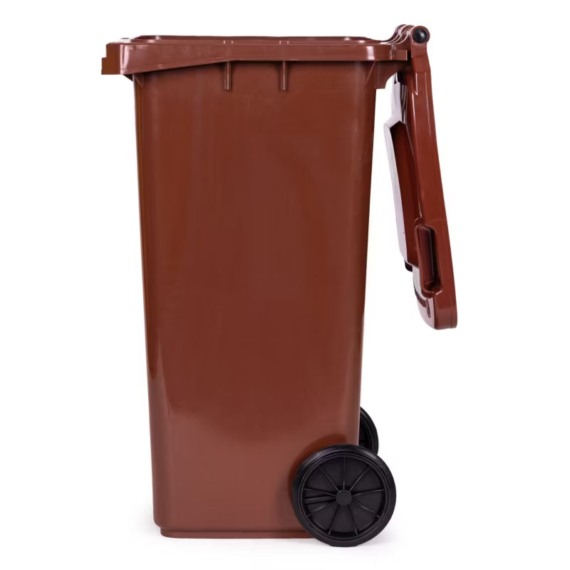 Affaldsbeholder 120 Liter Brun med Gummihjul